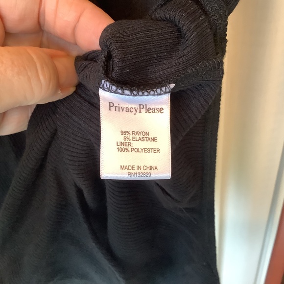 Privacy Please Black Ribbed Thong Bodysuit with Front Snaps Size Small - Picture 6 of 6